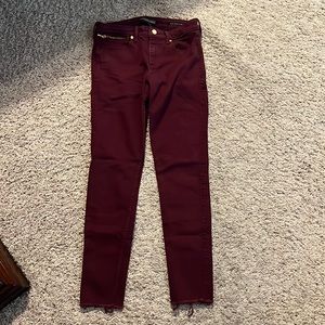 Women’s Abercrombie & Fitch maroon super skinny jeans sz 26 regular